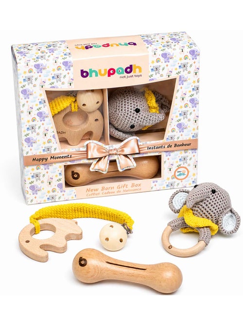 Set di 3 sonagli in cotone e legno naturale | SEVIRA KIDS - Kiabi