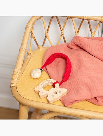 Set di 3 sonagli in cotone e legno naturale | sevira kids | sevira kids