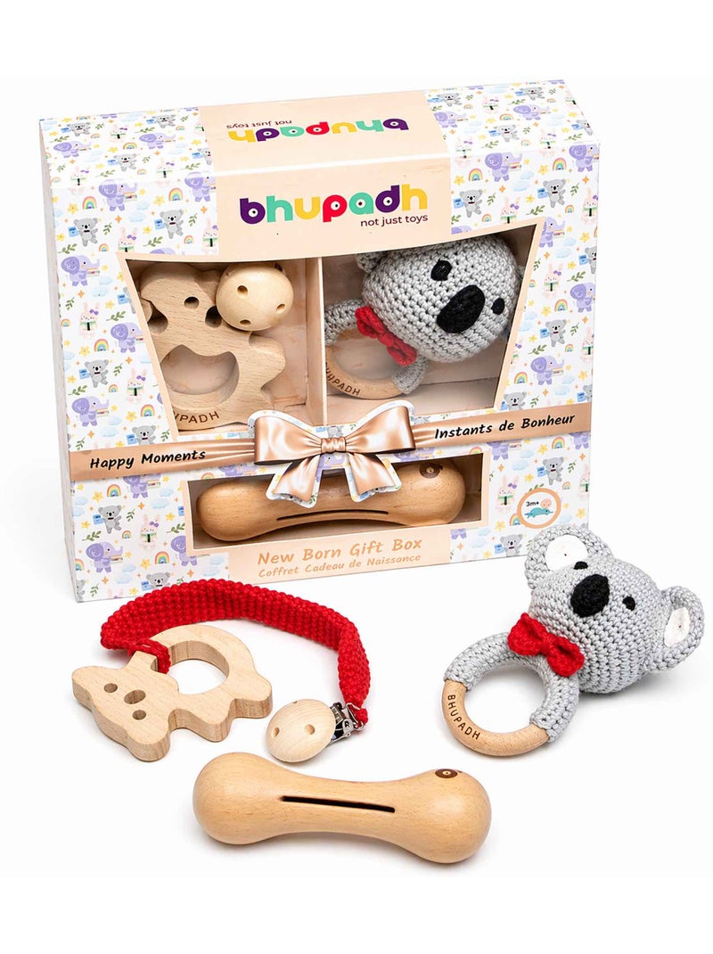 Set di 3 sonagli in cotone e legno naturale | sevira kids | sevira kids Nero Grigio chiaro - Kiabi