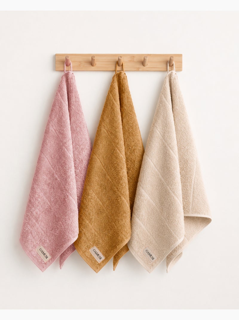 Set di 3 strofinacci da cucina 100% cotone, colori assortiti, tessuto spugna - Gamusi. Giallo senape - Kiabi