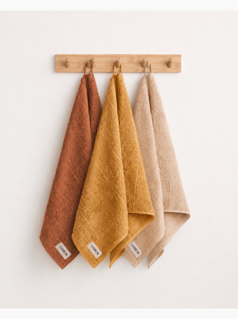 Set di 3 strofinacci da cucina 100% cotone, colori assortiti, tessuto spugna - Gamusi. Rosso mattone - Kiabi