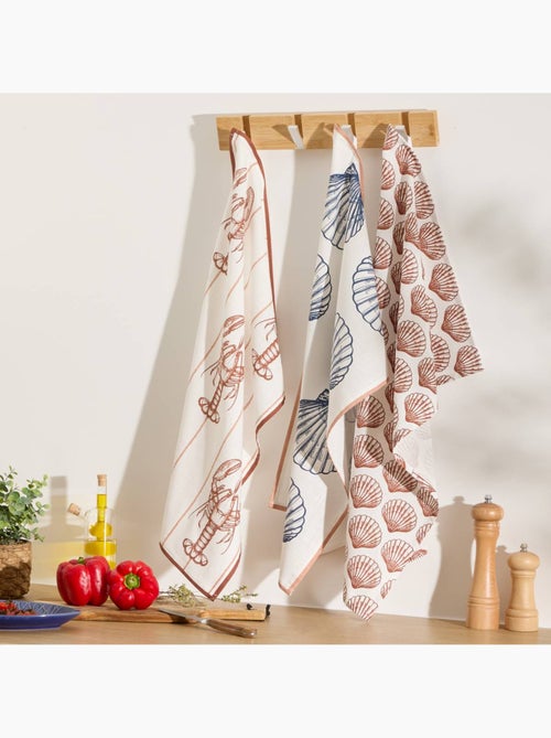 Set di 3 strofinacci oceania 70x45cm in cotone - Kiabi Set di 3 strofinacci oceania 70x45cm in cotone - Kiabi