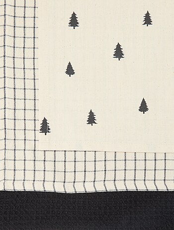 Set di 3 strofinacci stampati Natale in cotone 50x70 cm