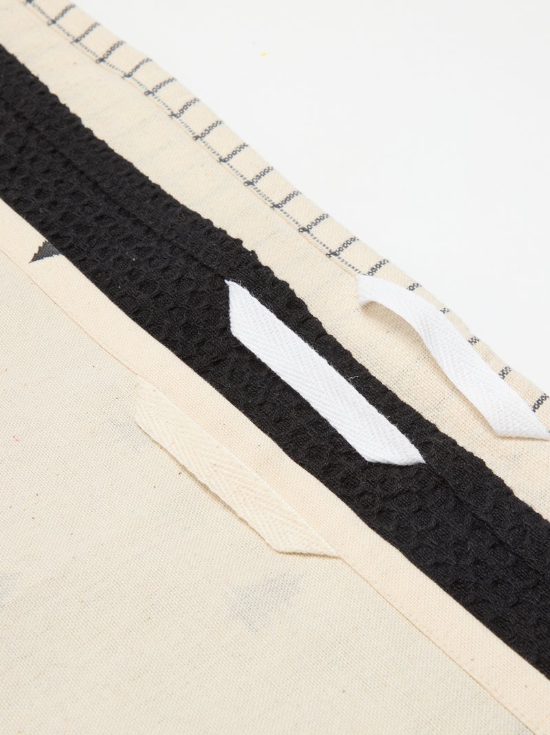 Set di 3 strofinacci stampati Natale in cotone 50x70 cm Nero - Kiabi