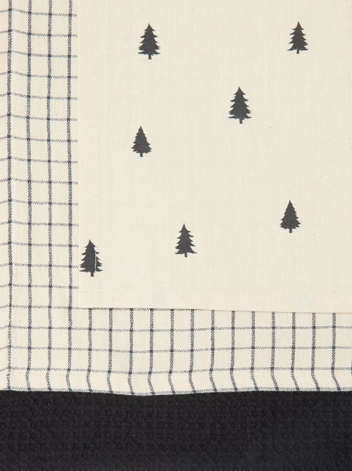 Set di 3 strofinacci stampati Natale in cotone 50x70 cm - Kiabi