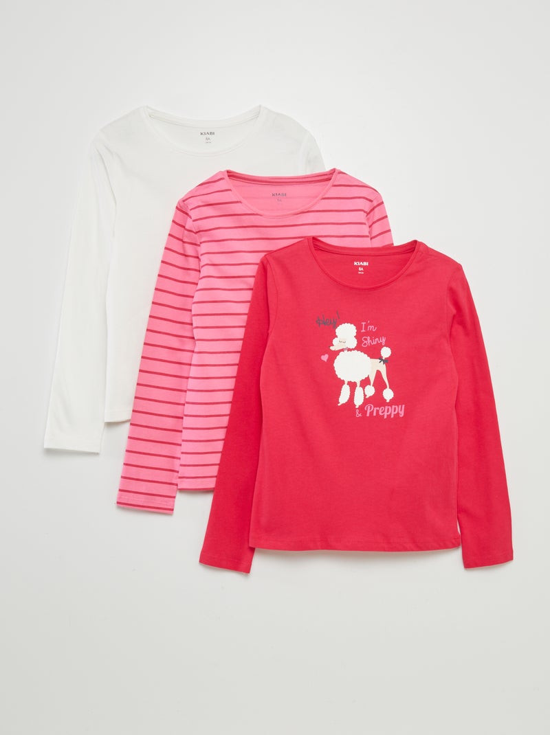 Set di 3 t-shirt - 3 pezzi ROSA - Kiabi