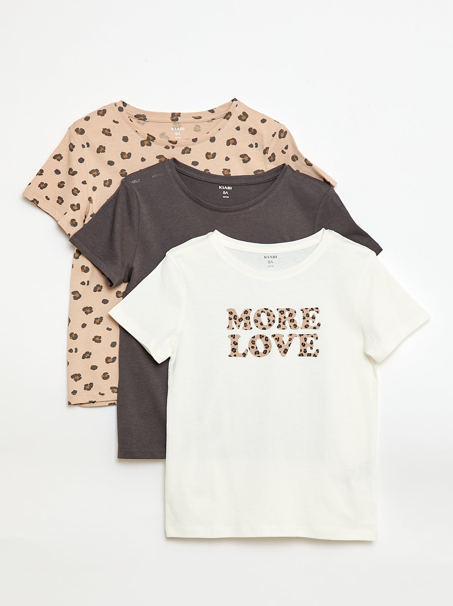 Set di 3 t-shirt a maniche corte