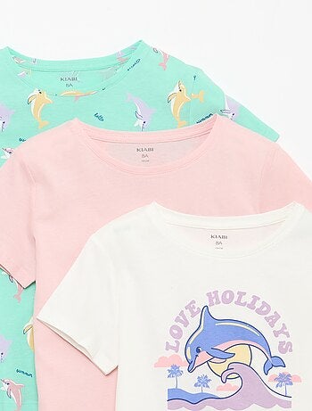 Set di 3 t-shirt a maniche corte