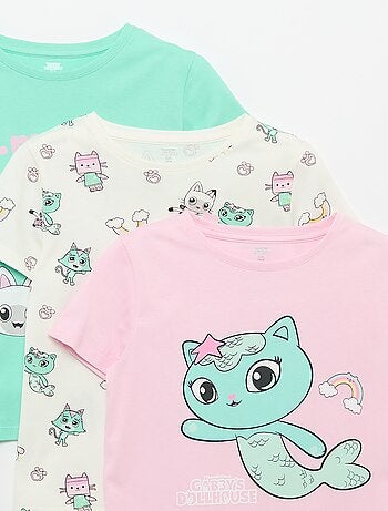 Set di 3 T-shirt a maniche corte "Gabby e la casa magica