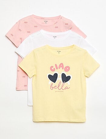 Set di 3 t-shirt a maniche corte