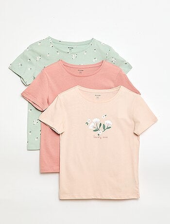 Set di 3 t-shirt a maniche corte