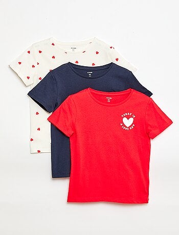 Set di 3 t-shirt a maniche corte