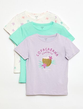 Set di 3 t-shirt a maniche corte