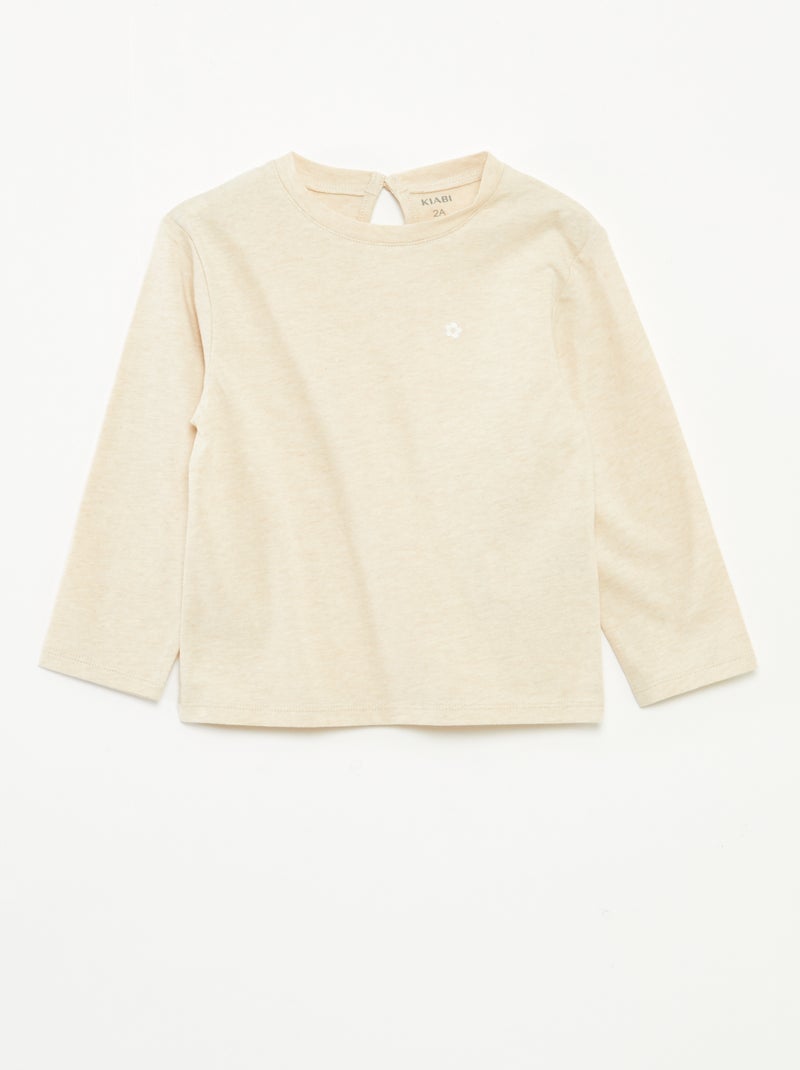 Set di 3 t-shirt a maniche lunghe Beige - Kiabi
