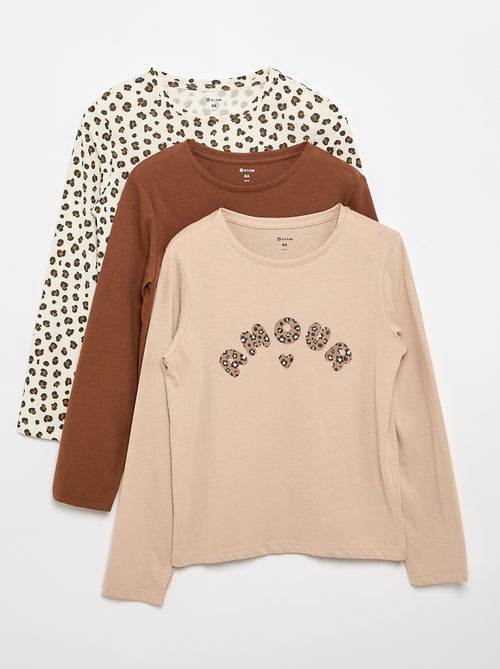 Set di 3 T-shirt a maniche lunghe - Kiabi Set di 3 T-shirt a maniche lunghe - Kiabi