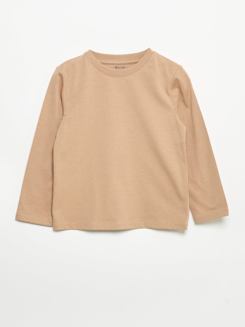 Set di 3 t-shirt a maniche lunghe Beige - Kiabi