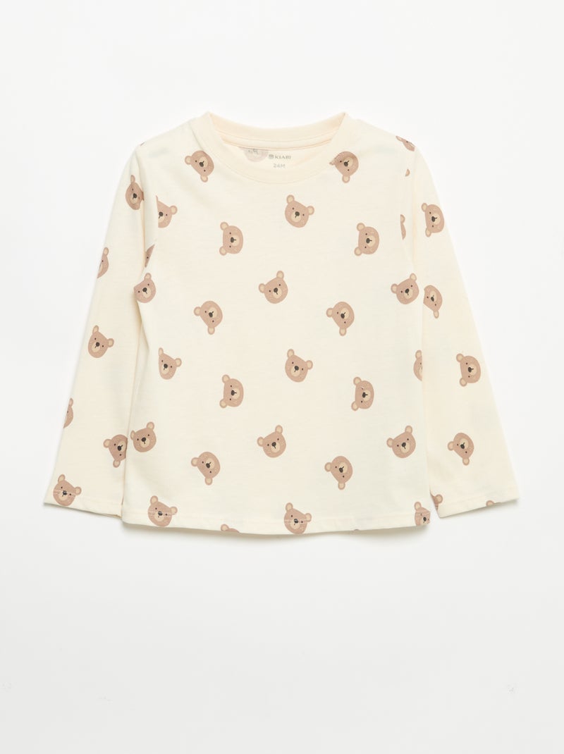 Set di 3 t-shirt a maniche lunghe Beige - Kiabi