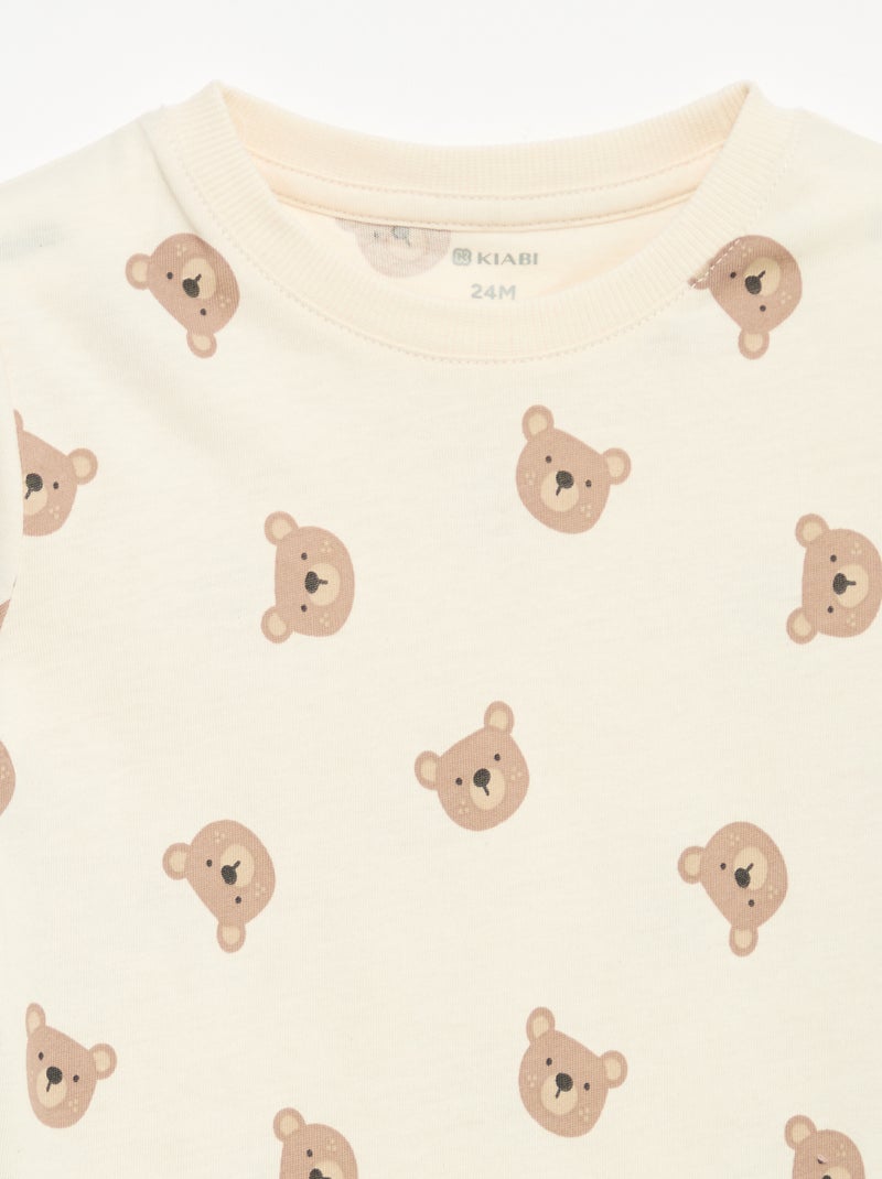 Set di 3 t-shirt a maniche lunghe Beige - Kiabi