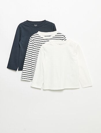 Set di 3 t-shirt a maniche lunghe