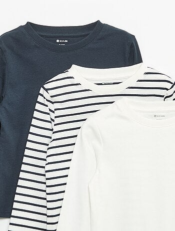 Set di 3 t-shirt a maniche lunghe