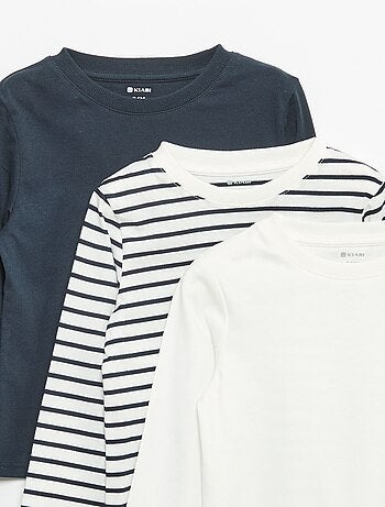 Set di 3 t-shirt a maniche lunghe
