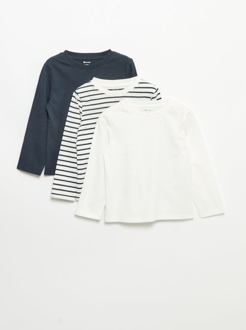 Set di 3 t-shirt a maniche lunghe - Kiabi Set di 3 t-shirt a maniche lunghe - Kiabi