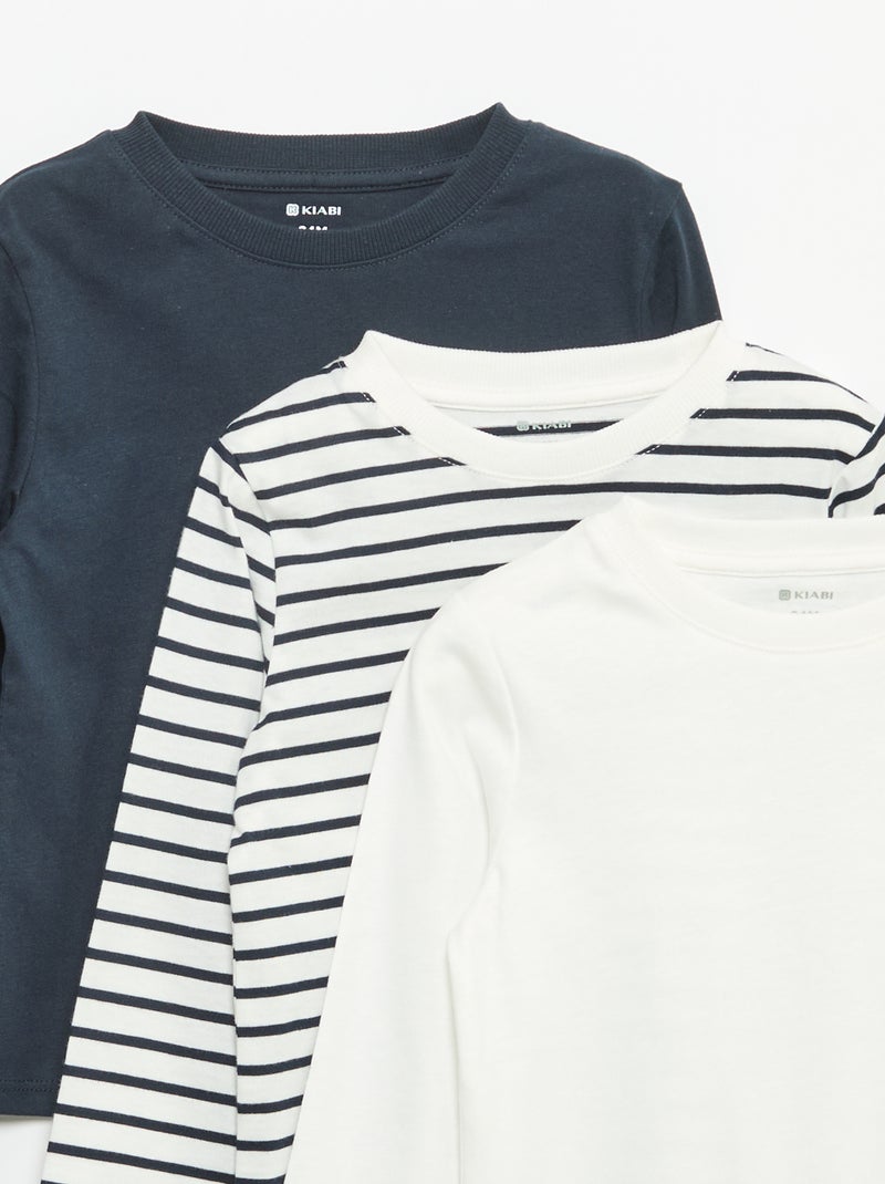 Set di 3 t-shirt a maniche lunghe Beige - Kiabi