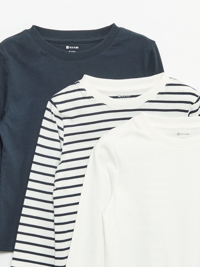 Set di 3 t-shirt a maniche lunghe Beige - Kiabi