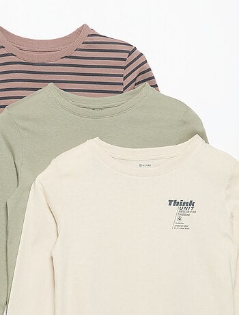 Set di 3 T-shirt a maniche lunghe
