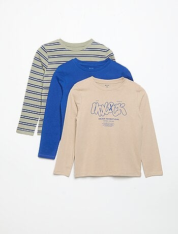Set di 3 T-shirt a maniche lunghe
