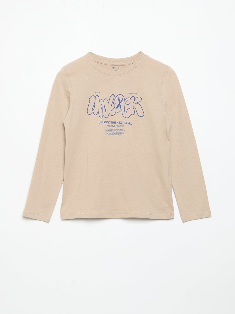 Set di 3 T-shirt a maniche lunghe Beige - Kiabi