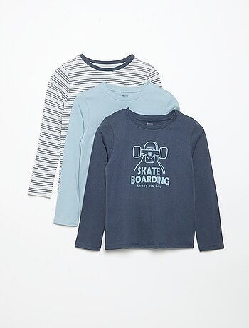 Set di 3 T-shirt a maniche lunghe