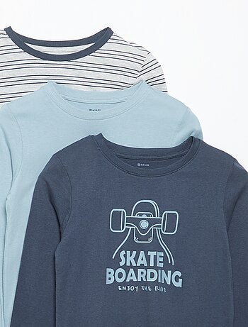 Set di 3 T-shirt a maniche lunghe