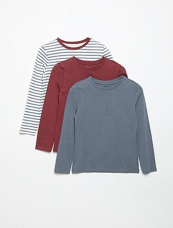 Set di 3 T-shirt a maniche lunghe