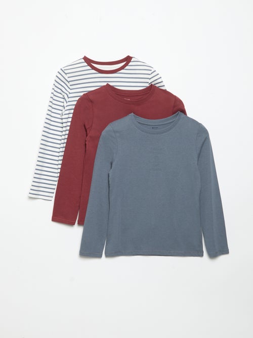 Set di 3 T-shirt a maniche lunghe - Kiabi Set di 3 T-shirt a maniche lunghe - Kiabi