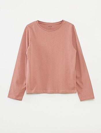 Set di 3 t-shirt a maniche lunghe e scollo tondo