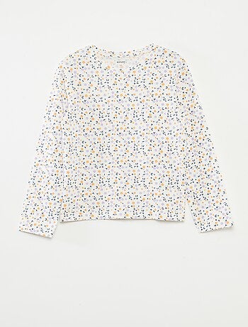 Set di 3 t-shirt a maniche lunghe e scollo tondo
