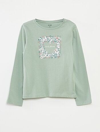 Set di 3 t-shirt a maniche lunghe e scollo tondo