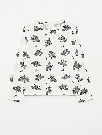 Set di 3 t-shirt a maniche lunghe e scollo tondo