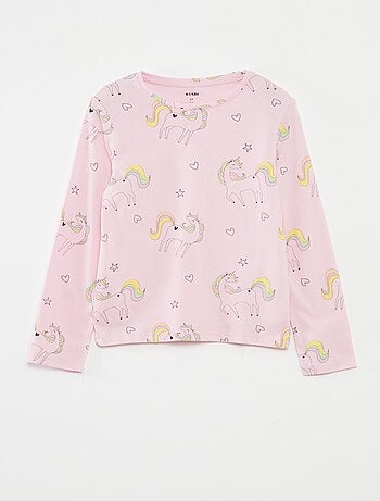 Set di 3 t-shirt a maniche lunghe e scollo tondo