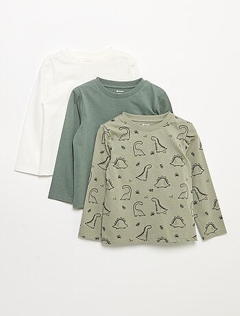 Set di 3 t-shirt a maniche lunghe