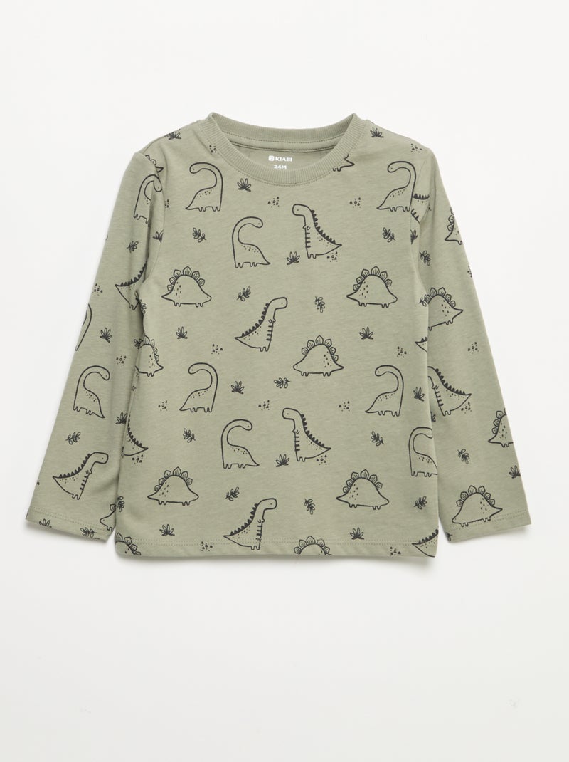 Set di 3 t-shirt a maniche lunghe Kaki - Kiabi