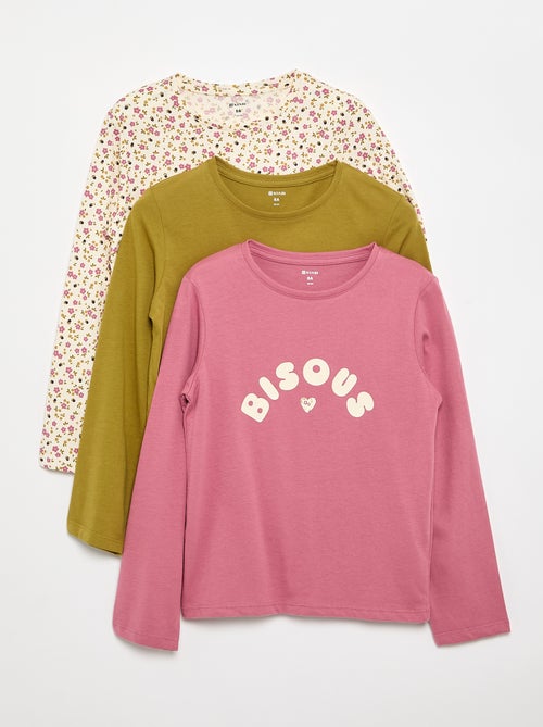 Set di 3 T-shirt a maniche lunghe - Kiabi Set di 3 T-shirt a maniche lunghe - Kiabi