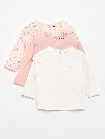 Set di 3 t-shirt a maniche lunghe