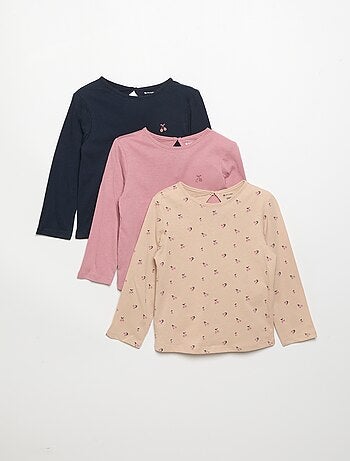 Set di 3 T-shirt a maniche lunghe
