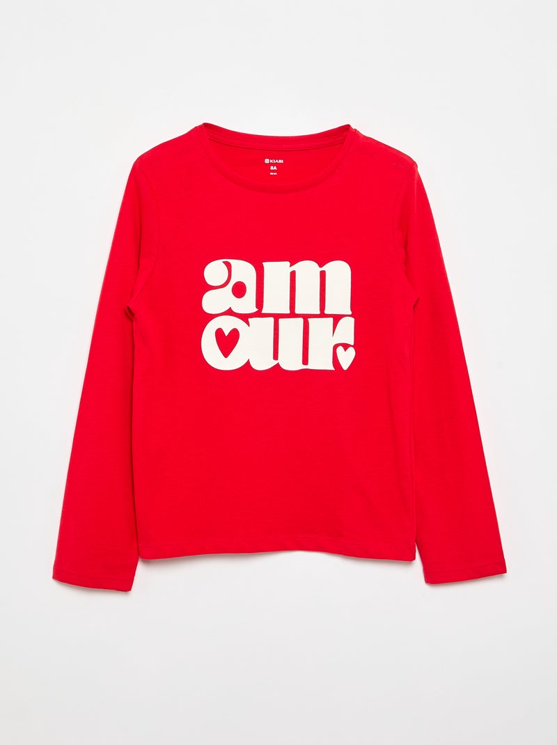Set di 3 T-shirt a maniche lunghe Rosso - Kiabi