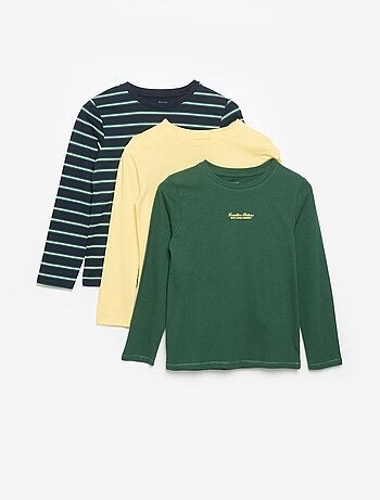 Set di 3 T-shirt a maniche lunghe