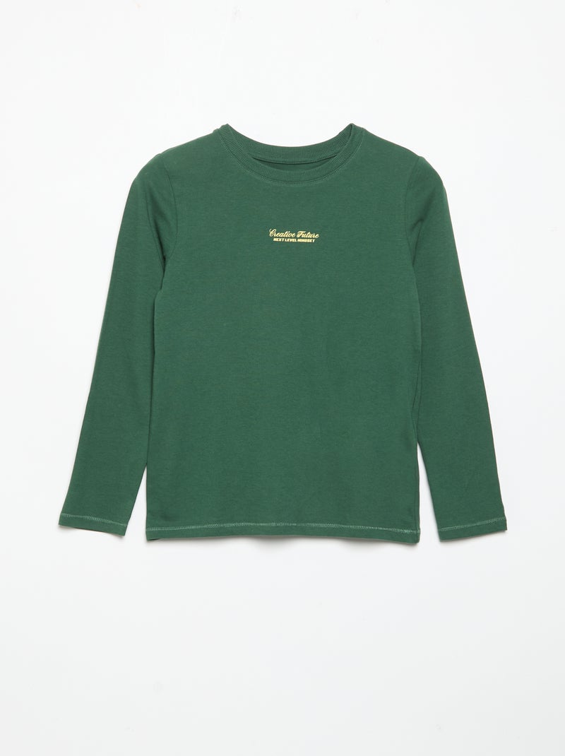 Set di 3 T-shirt a maniche lunghe Verde - Kiabi