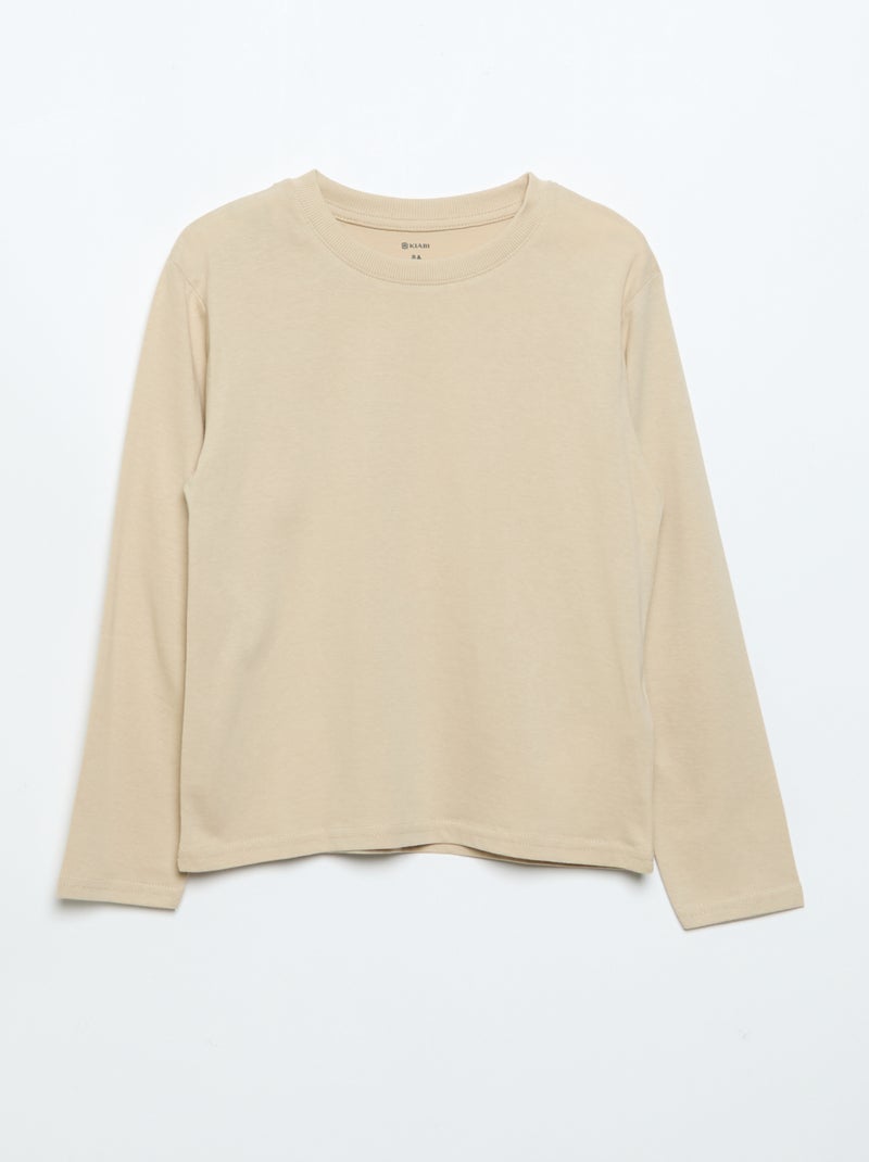 Set di 3 t-shirt a tinta unita Beige - Kiabi