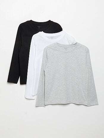 Set di 3 t-shirt a tinta unita